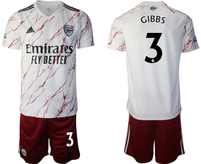 Men 2020-2021 club Arsenal away #3 white Soccer Jerseys